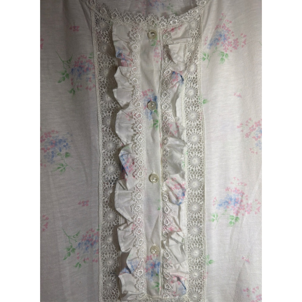 Vintage 80s Carole Hochman Cotton Nightie B Altman 5th Ave Romantic Cottagecore